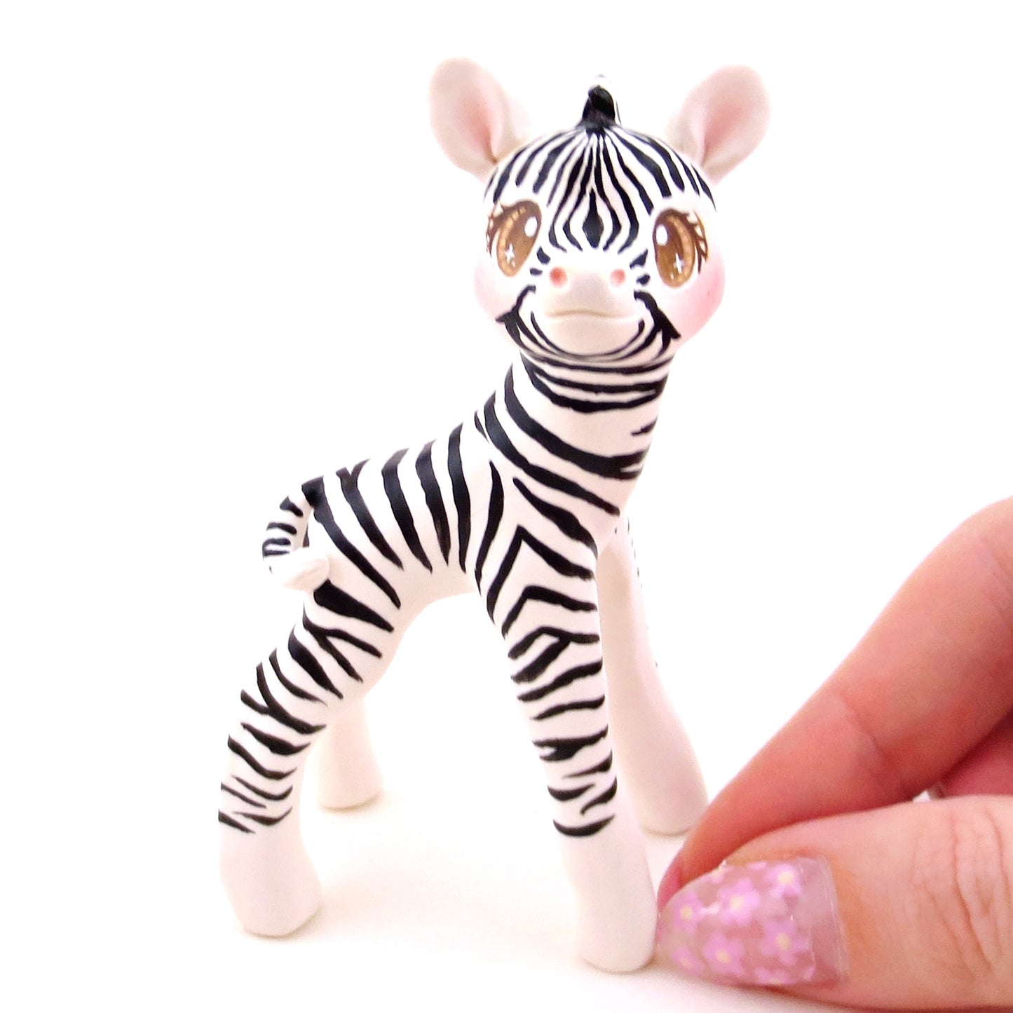 Zebra Figurine - Polymer Clay Animals Continents Collection