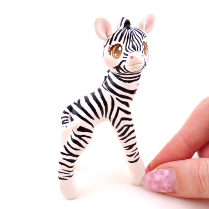 Zebra Figurine - Polymer Clay Animals Continents Collection