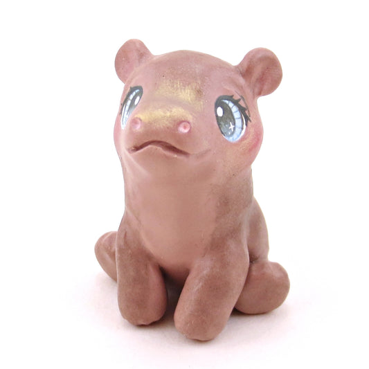 Sitting Hippopotamus Figurine - Polymer Clay Animals Continents Collection