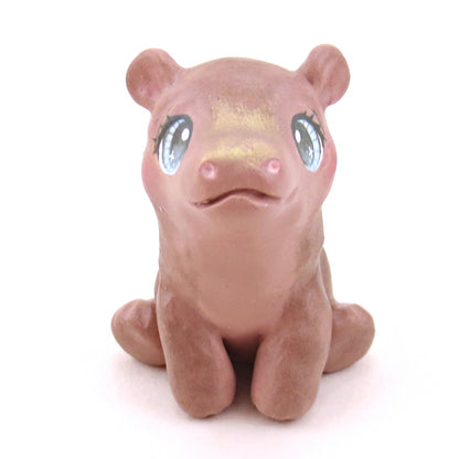 Sitting Hippopotamus Figurine - Polymer Clay Animals Continents Collection