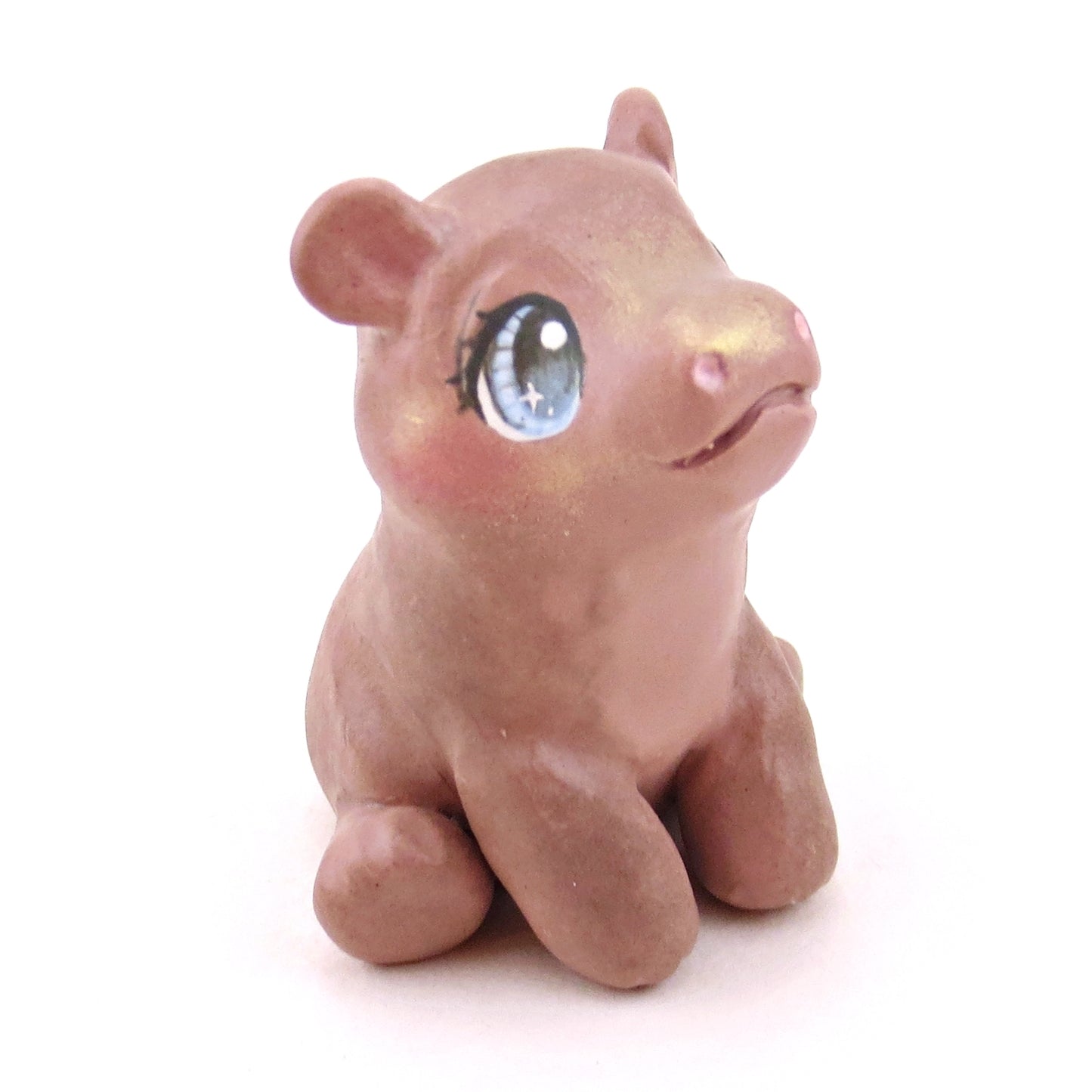 Sitting Hippopotamus Figurine - Polymer Clay Animals Continents Collection