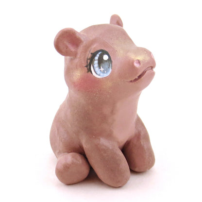 Sitting Hippopotamus Figurine - Polymer Clay Animals Continents Collection