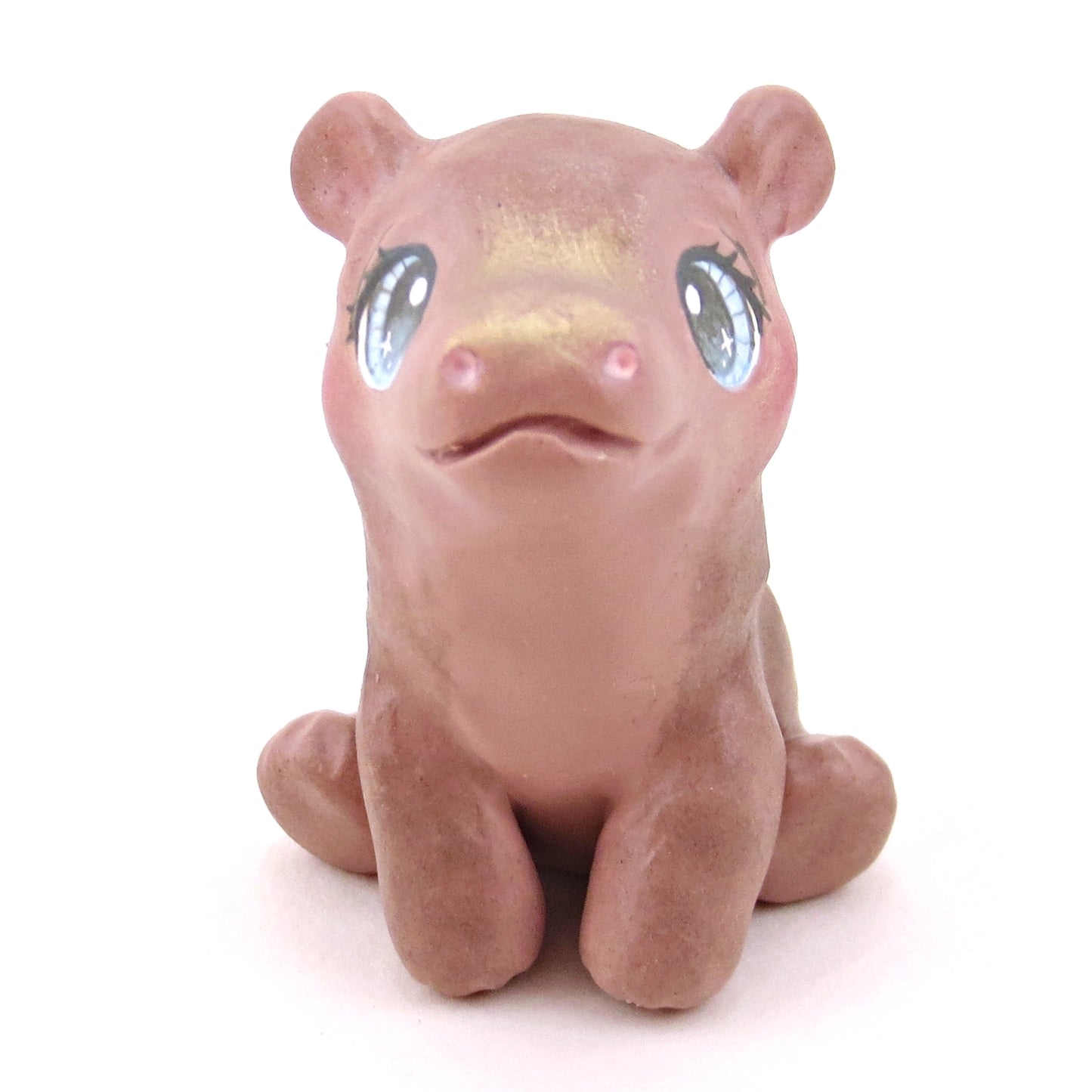 Sitting Hippopotamus Figurine - Polymer Clay Animals Continents Collection