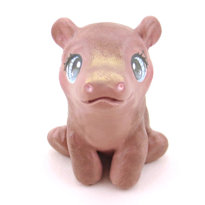 Sitting Hippopotamus Figurine - Polymer Clay Animals Continents Collection