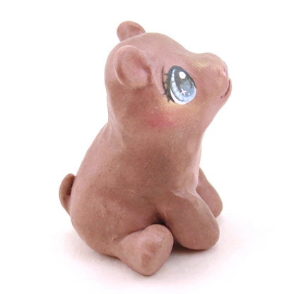 Sitting Hippopotamus Figurine - Polymer Clay Animals Continents Collection