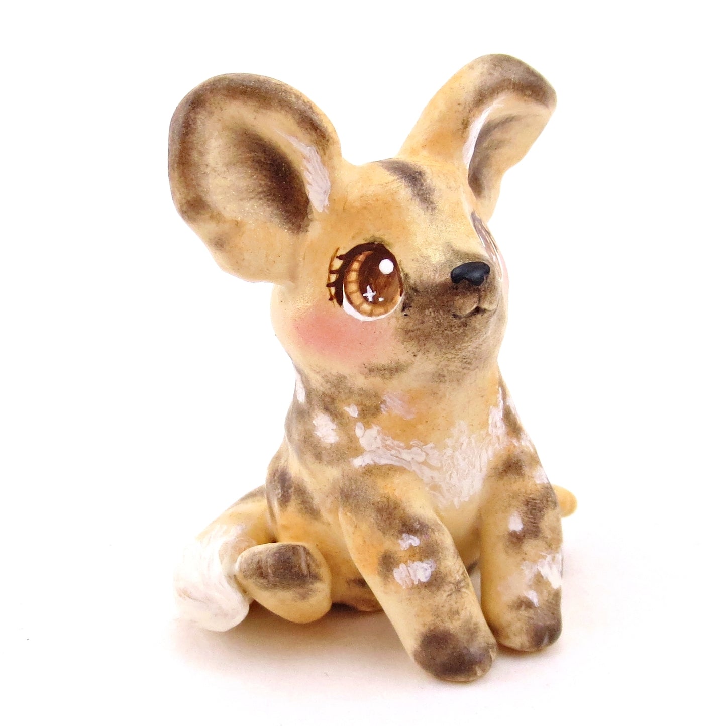 African Wild Dog/Painted Dog Figurine - Polymer Clay Animals Continents Collection