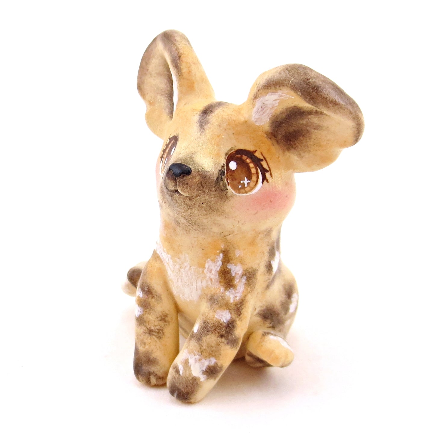 African Wild Dog/Painted Dog Figurine - Polymer Clay Animals Continents Collection