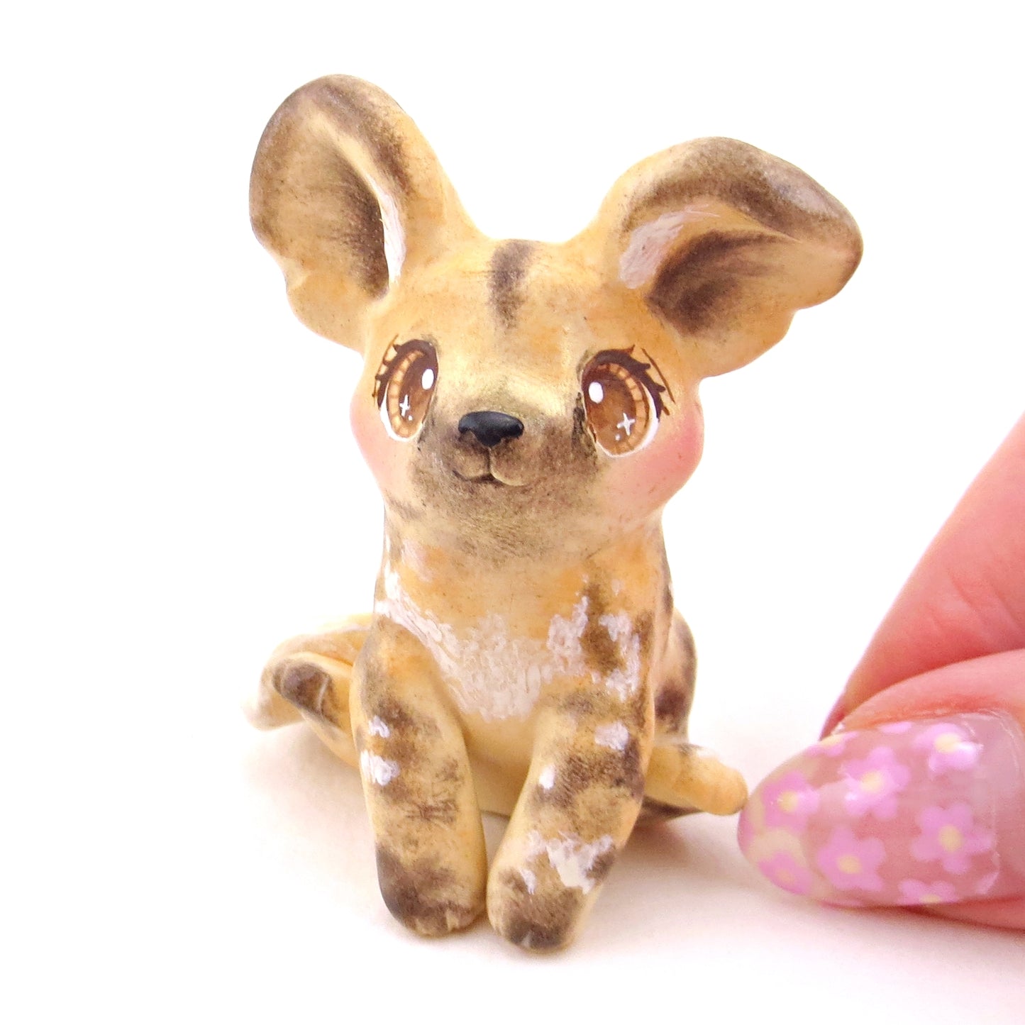 African Wild Dog/Painted Dog Figurine - Polymer Clay Animals Continents Collection