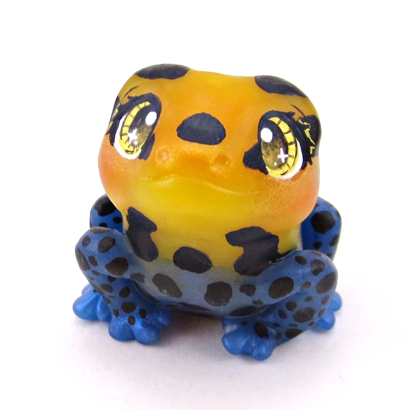 Orange/Yellow/Blue Poison Dart Frog (Ranitomeya Amazonica) Figurine - Polymer Clay Animals Continents Collection