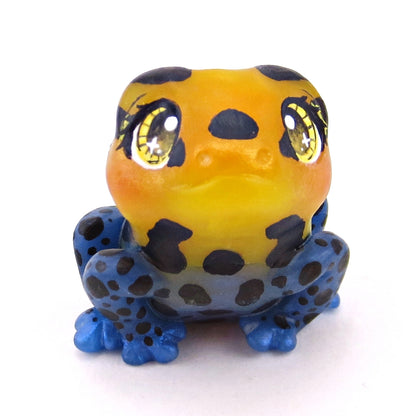 Orange/Yellow/Blue Poison Dart Frog (Ranitomeya Amazonica) Figurine - Polymer Clay Animals Continents Collection