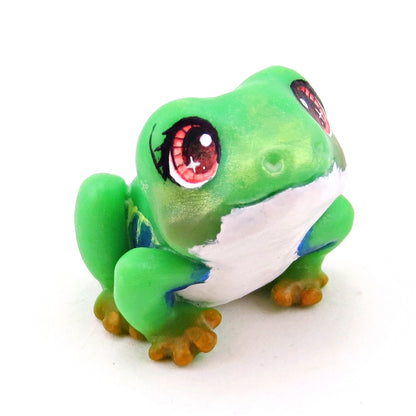 Red-Eyed Tree Frog Figurine - Polymer Clay Animals Continents Collection