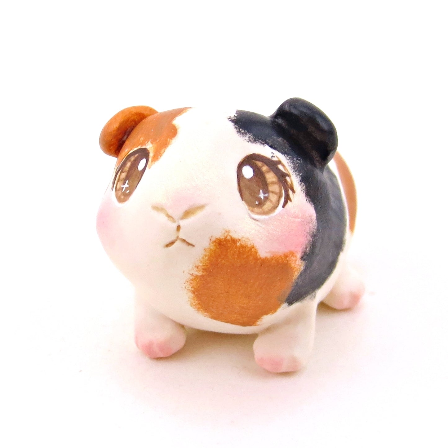 Tricolor Guinea Pig Figurine - Polymer Clay Animals Continents Collection