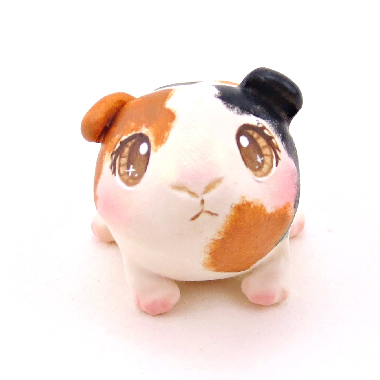 Tricolor Guinea Pig Figurine - Polymer Clay Animals Continents Collection