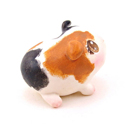 Tricolor Guinea Pig Figurine - Polymer Clay Animals Continents Collection