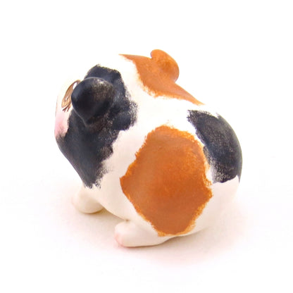 Tricolor Guinea Pig Figurine - Polymer Clay Animals Continents Collection