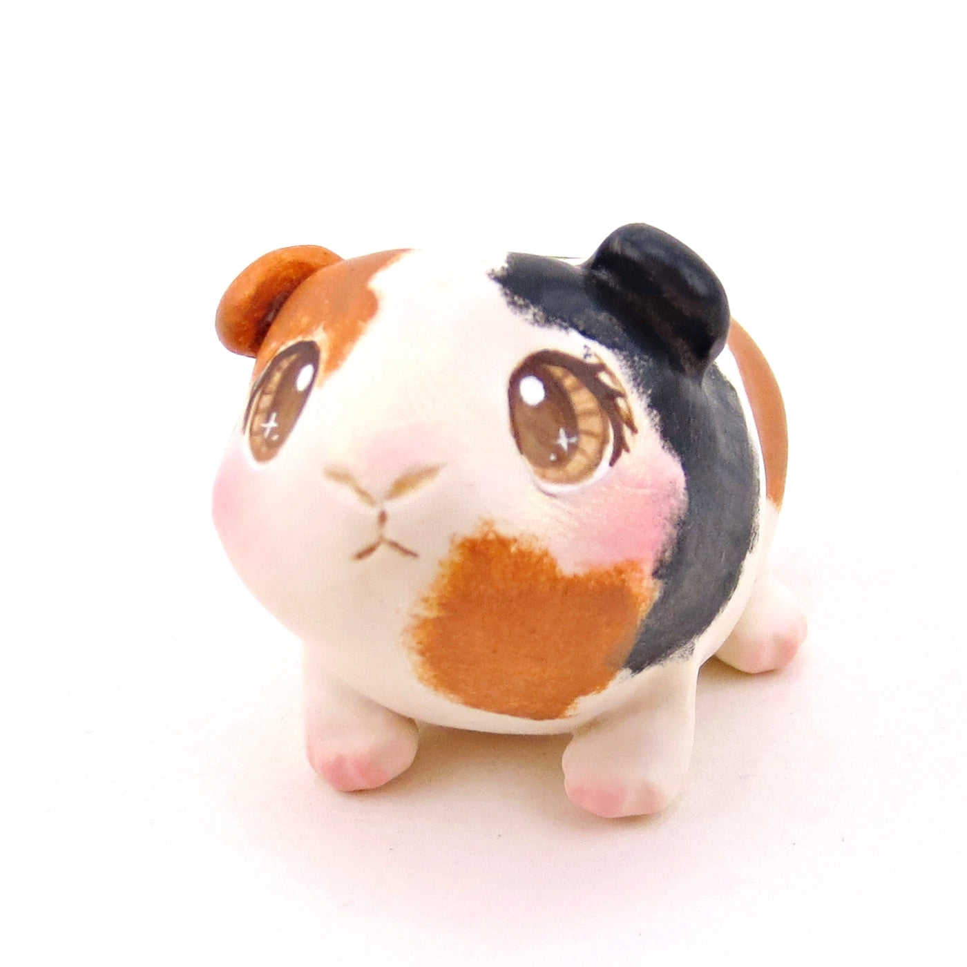 Tricolor Guinea Pig Figurine - Polymer Clay Animals Continents Collection