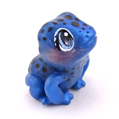 Blue Poison Dart Frog Figurine - Polymer Clay Animals Continents Collection