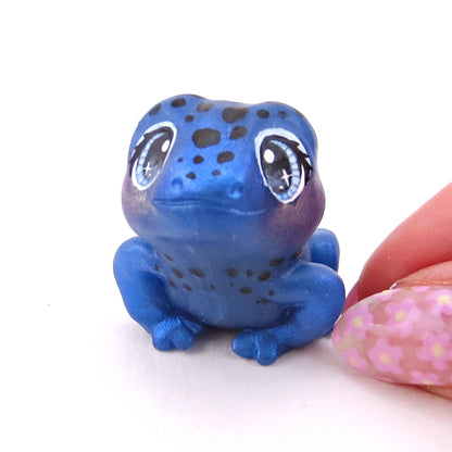 Blue Poison Dart Frog Figurine - Polymer Clay Animals Continents Collection