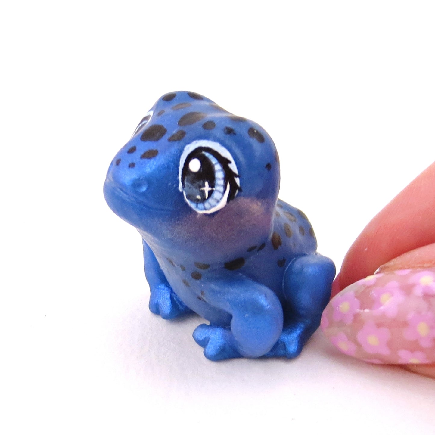 Blue Poison Dart Frog Figurine - Polymer Clay Animals Continents Collection