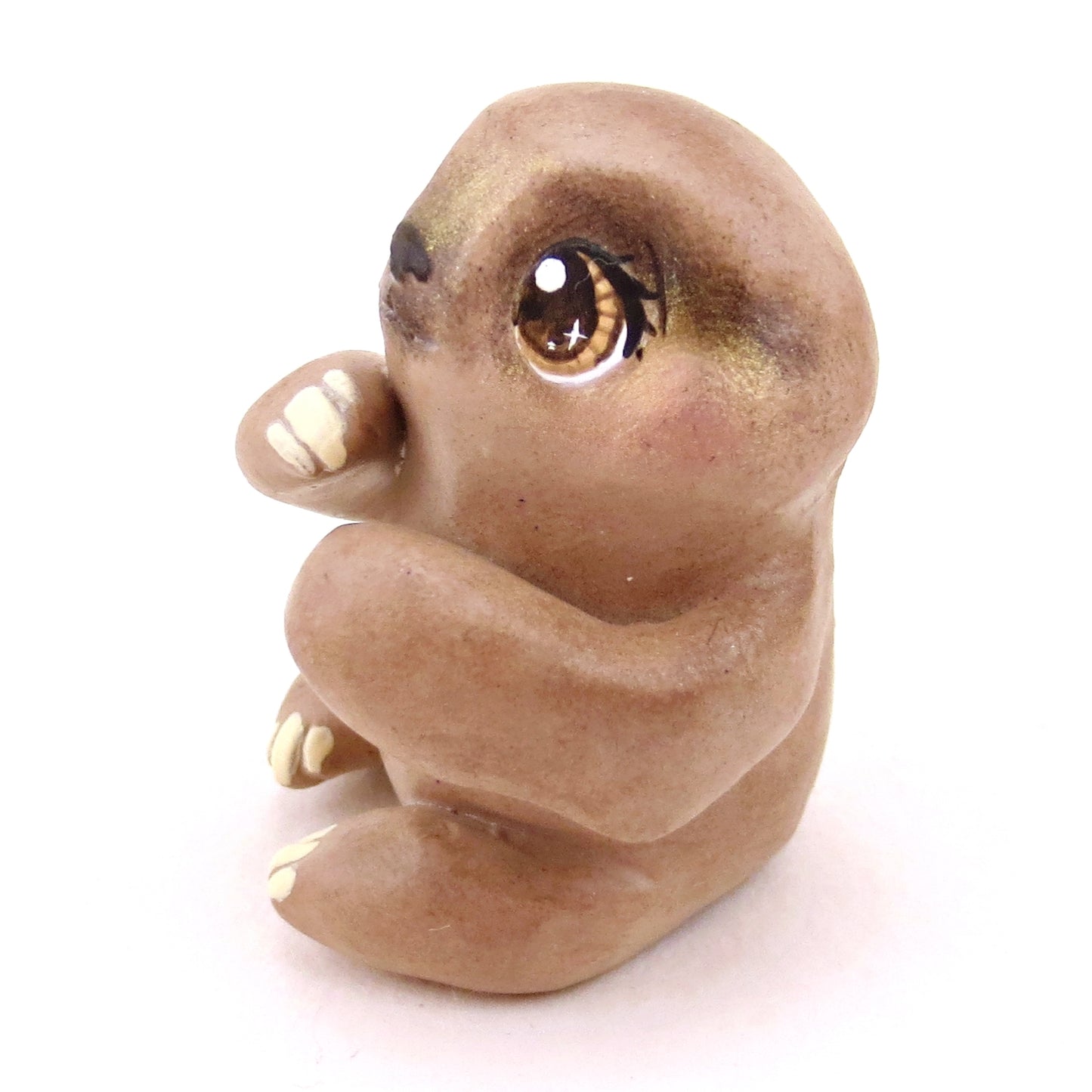 Three-Toed Sloth Figurine - Polymer Clay Animals Continents Collection