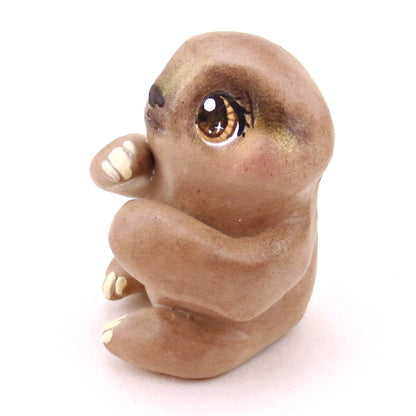 Three-Toed Sloth Figurine - Polymer Clay Animals Continents Collection