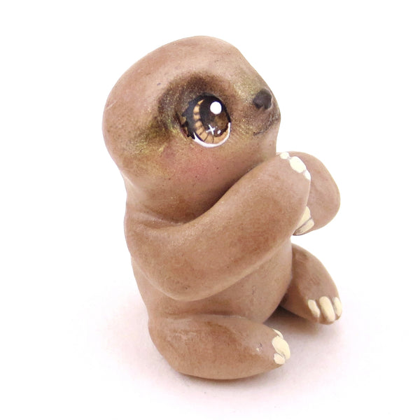 Three-Toed Sloth Figurine - Polymer Clay Animals Continents Collection