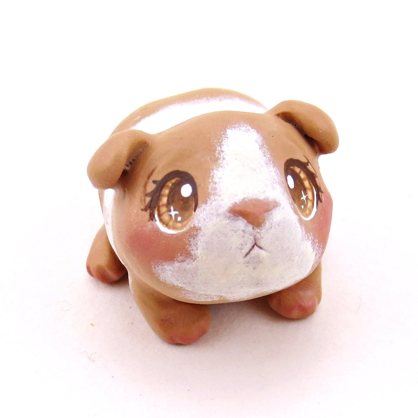 Beige and Cream Guinea Pig Figurine - Polymer Clay Animals Continents Collection