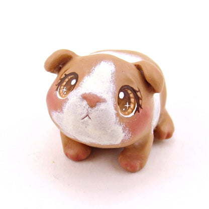 Beige and Cream Guinea Pig Figurine - Polymer Clay Animals Continents Collection