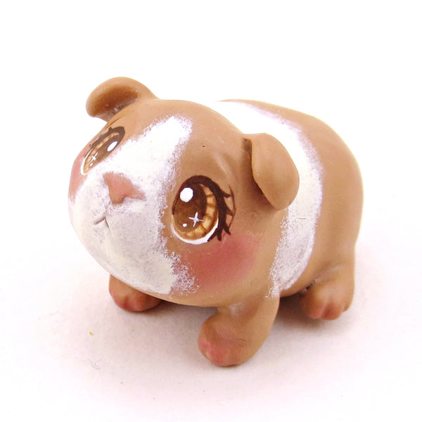 Beige and Cream Guinea Pig Figurine - Polymer Clay Animals Continents Collection