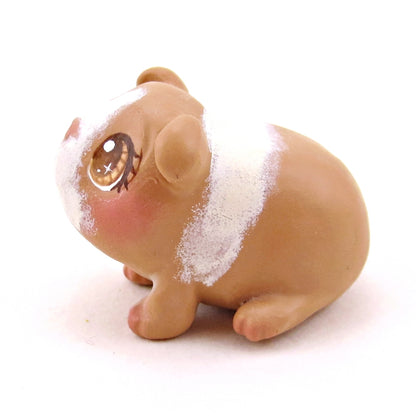 Beige and Cream Guinea Pig Figurine - Polymer Clay Animals Continents Collection