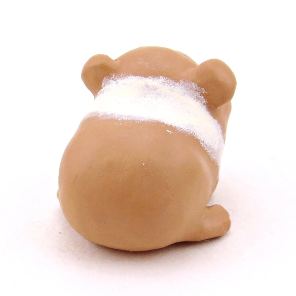 Beige and Cream Guinea Pig Figurine - Polymer Clay Animals Continents Collection