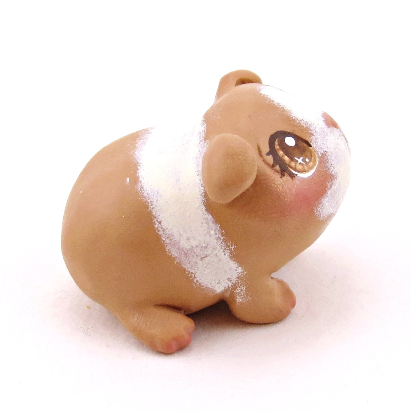 Beige and Cream Guinea Pig Figurine - Polymer Clay Animals Continents Collection