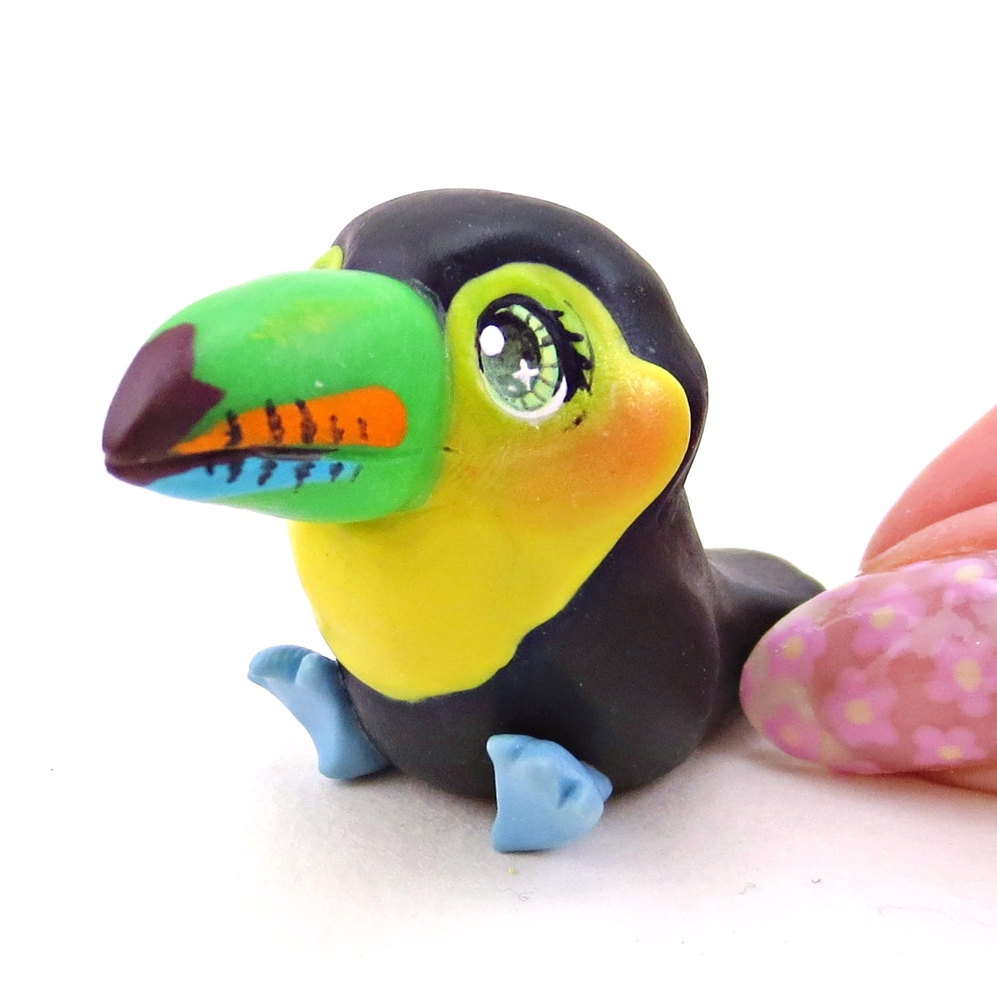 Keel-Billed Toucan Figurine - Polymer Clay Animals Continents Collection