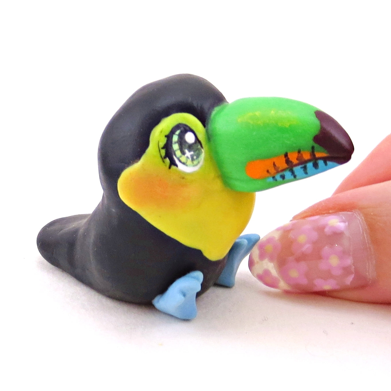 Keel-Billed Toucan Figurine - Polymer Clay Animals Continents Collection