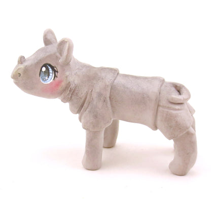 Javan Rhinoceros Figurine - Polymer Clay Animals Continents Collection