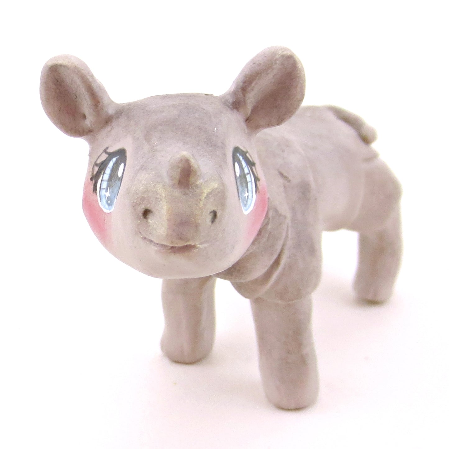 Javan Rhinoceros Figurine - Polymer Clay Animals Continents Collection