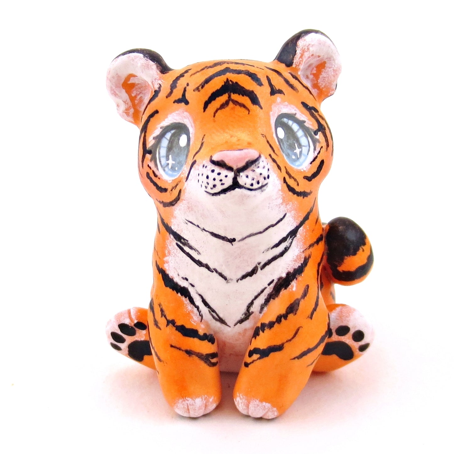 Blue-Eyed Tiger Figurine - Polymer Clay Animals Continents Collection