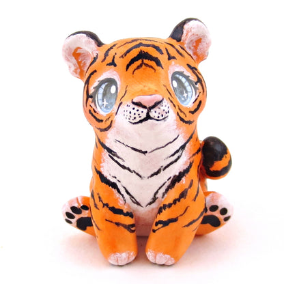 Blue-Eyed Tiger Figurine - Polymer Clay Animals Continents Collection