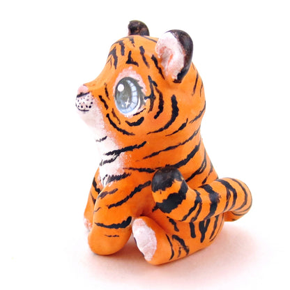 Blue-Eyed Tiger Figurine - Polymer Clay Animals Continents Collection