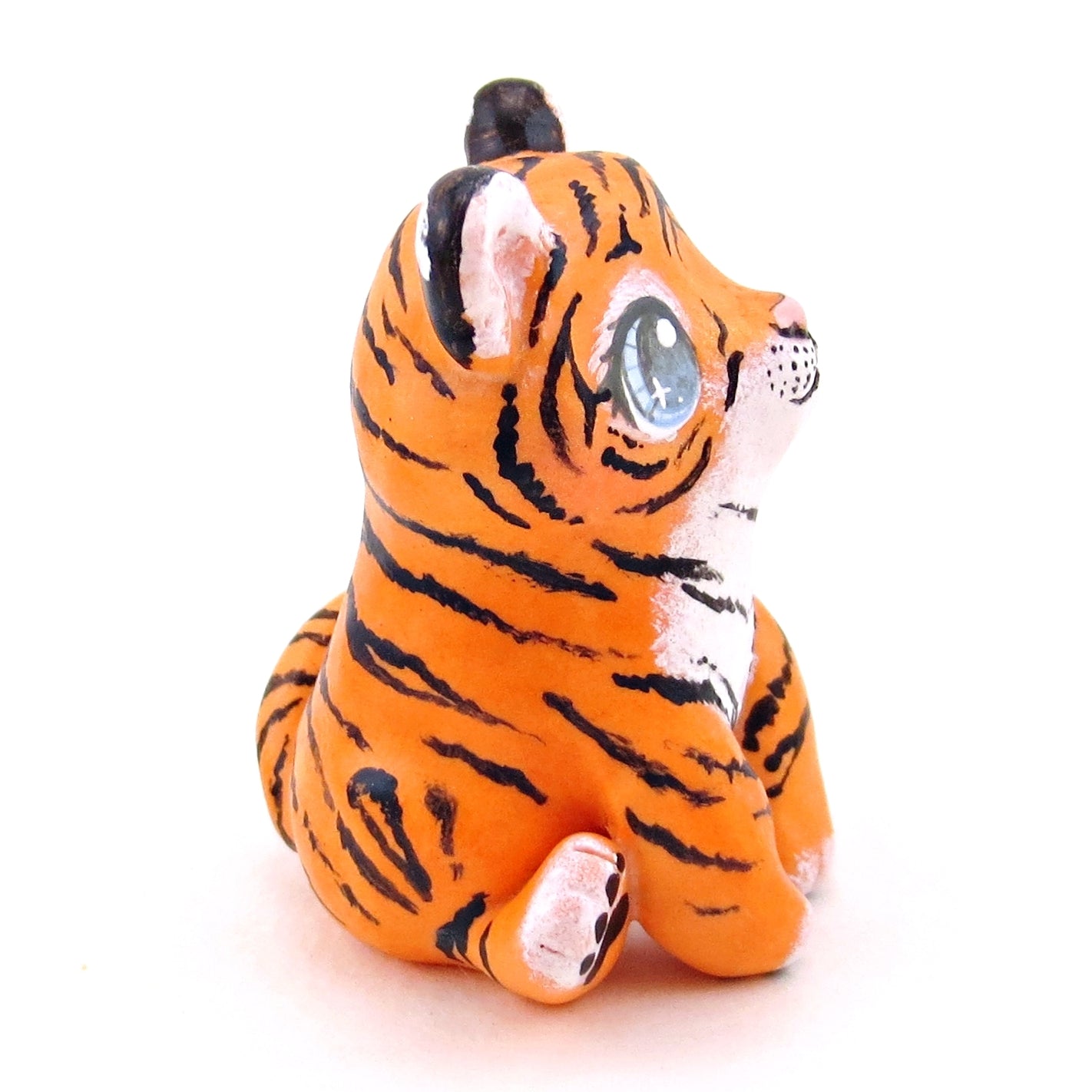 Blue-Eyed Tiger Figurine - Polymer Clay Animals Continents Collection