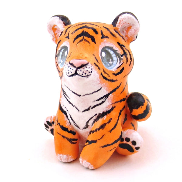 Blue-Eyed Tiger Figurine - Polymer Clay Animals Continents Collection