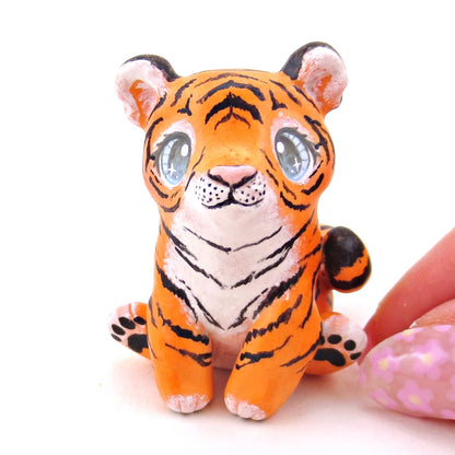 Blue-Eyed Tiger Figurine - Polymer Clay Animals Continents Collection