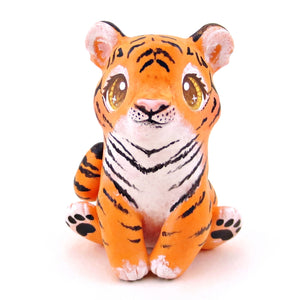 Brown-Eyed Tiger Figurine - Polymer Clay Animals Continents Collection