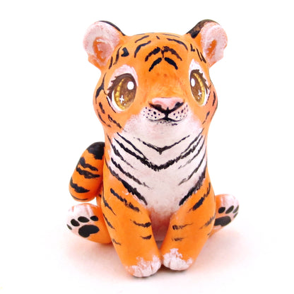 Brown-Eyed Tiger Figurine - Polymer Clay Animals Continents Collection