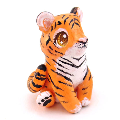 Brown-Eyed Tiger Figurine - Polymer Clay Animals Continents Collection