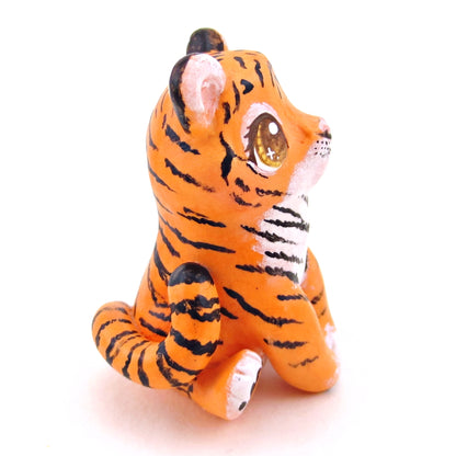 Brown-Eyed Tiger Figurine - Polymer Clay Animals Continents Collection