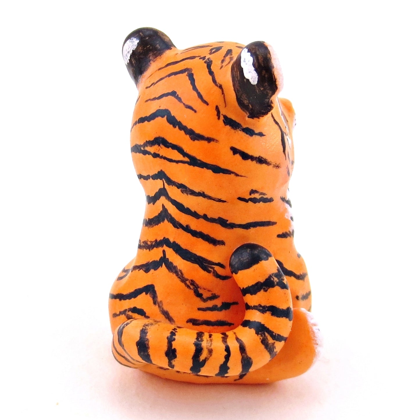 Brown-Eyed Tiger Figurine - Polymer Clay Animals Continents Collection