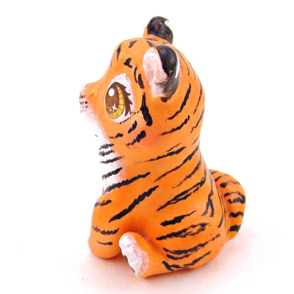 Brown-Eyed Tiger Figurine - Polymer Clay Animals Continents Collection