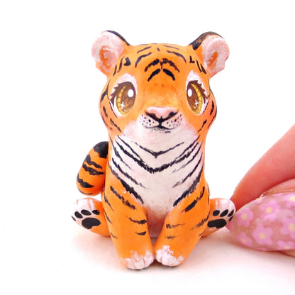 Brown-Eyed Tiger Figurine - Polymer Clay Animals Continents Collection