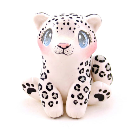 Snow Leopard Figurine - Polymer Clay Animals Continents Collection